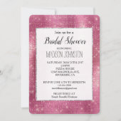 Dreamy Pink Glitzy Silver Sparkle Bridal Einladung (Vorderseite)