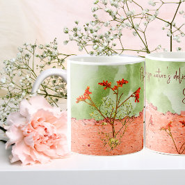 Dreamy Pink Green Blume Zitat Inspiration Kaffeetasse