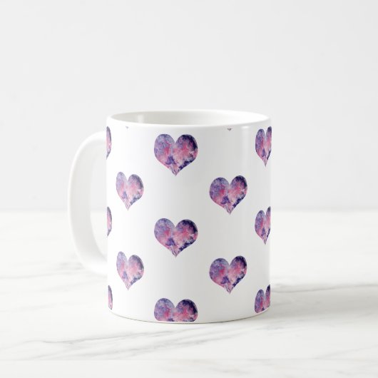 Dreamy Pink Heart Pattern - Kaffeetasse (Vorderseite Links)