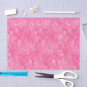 Dreamy Pink Hearts Pattern Tissue Paper Seidenpapier (Handwerk)