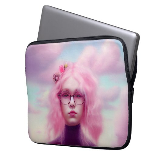 Dreamy Pink Laptopschutzhülle (Vorderseite Links)