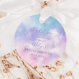 Dreamy Pink Lila Sky Brautparty Gefälte Tags Geschenkanhänger