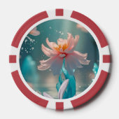 Dreamy Pink Lotus and Butterfly in Aqua Water Pokerchips (Vorderseite)