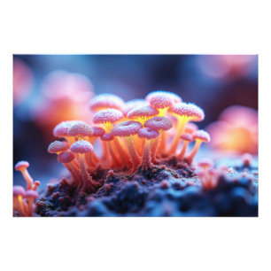 Dreamy Pink Mushrooms - Soft Nature Macro Fotodruck