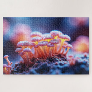 Dreamy Pink Mushrooms - Soft Nature Macro Puzzle