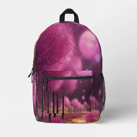 Dreamy Pink Nightscape Bedruckter Rucksack (Vorderseite)