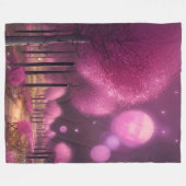 Dreamy Pink Nightscape Fleecedecke (Vorderseite (Horizontal))