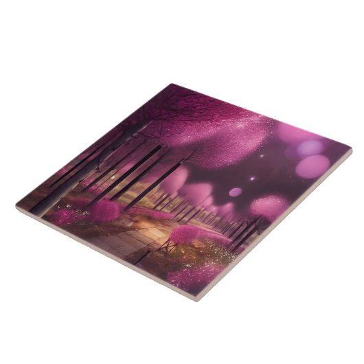 Dreamy Pink Nightscape Fliese (Seite)