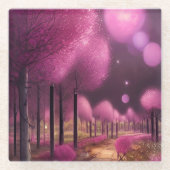 Dreamy Pink Nightscape Glasuntersetzer (Vorderseite)