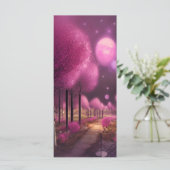 Dreamy Pink Nightscape Lesezeichen Menükarte (Stehend Vorderseite)