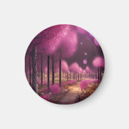 Dreamy Pink Nightscape Magnet