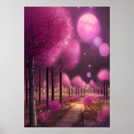Dreamy Pink Nightscape Poster