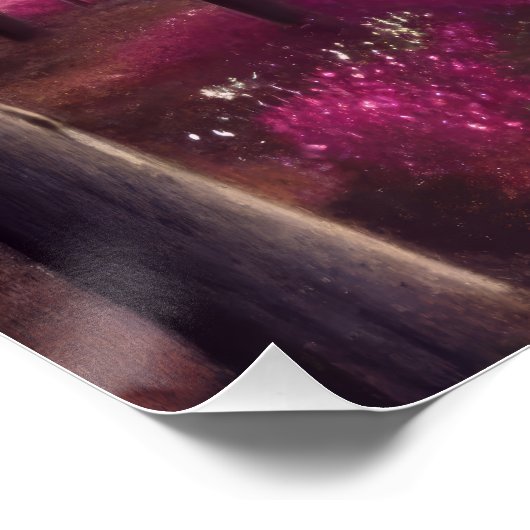 Dreamy Pink Nightscape Poster (Ecke)