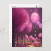 Dreamy Pink Nightscape Postkarte (Vorne/Hinten)