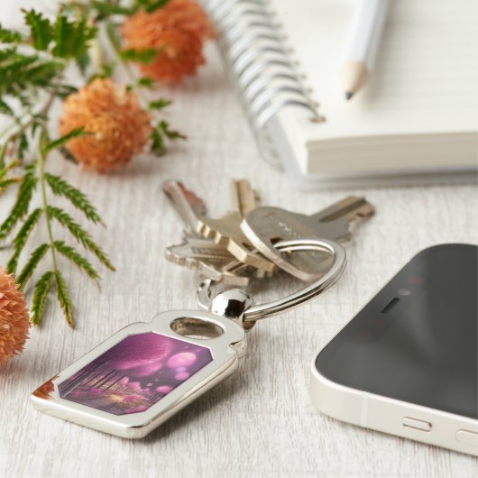 Dreamy Pink Nightscape Schlüsselanhänger (Seite)