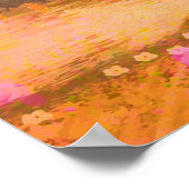 Dreamy Pink Orange Wasserfarbe Landschaft Poster (Ecke)