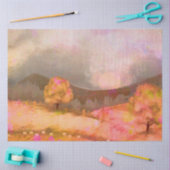 Dreamy Pink Orange Wasserfarbe Landschaft Seidenpapier (Basteln)