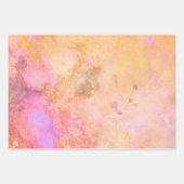 Dreamy Pink Orange Wasserfarben Trio Geschenkpapier Set (Vorderseite 3)