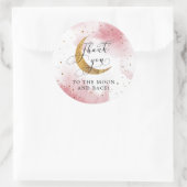 Dreamy Pink Over the Moon Girl Birthday Party Runder Aufkleber (Tasche)