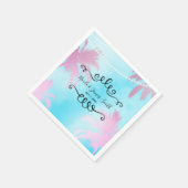 Dreamy Pink Palm Trees & Blue Sky String Lights Serviette (Ecke)