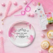 Dreamy Pink Palm Trees & String Lights Party Pappteller (Party)