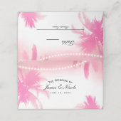 Dreamy Pink Palmen & Lights Tischplatze Platzkarte (Außenseite Aufgefaltet)