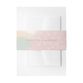 Dreamy Pink Pastel Abstrakt Art Wedding Einladungsbanderole