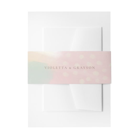 Dreamy Pink Pastel Abstrakt Art Wedding Einladungsbanderole (Vorderseite Beispiel)