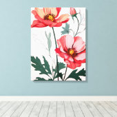 Dreamy Pink Poppies Leinwanddruck (Insitu (Holzboden))