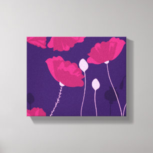 Dreamy Pink Poppy Blumenmuster Leinwanddruck