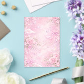 Dreamy Pink Rose Floral Pearls Bows Sparkle Pastel Acryleinladungen (In Situ (Hochzeit))