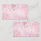 Dreamy Pink Rose Floral Pearls Bows Sparkles Begleitkarte (Vorne/Hinten)