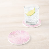 Dreamy Pink Rose Floral Pearls Bows Sparkles Getränkeuntersetzer (Seite)