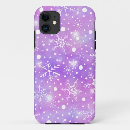 Dreamy Pink Schneeflocken und Sterne Weihnachten Case-Mate iPhone Hülle (Rückseite)