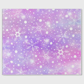 Dreamy Pink Schneeflocken und Sterne Weihnachten Geschenkpapier (Flach)