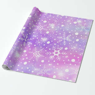 Dreamy Pink Schneeflocken und Sterne Weihnachten Geschenkpapier