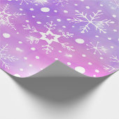 Dreamy Pink Schneeflocken und Sterne Weihnachten Geschenkpapier (Ecke)
