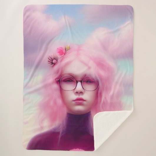 Dreamy Pink Sherpadecke (Vorderseite)