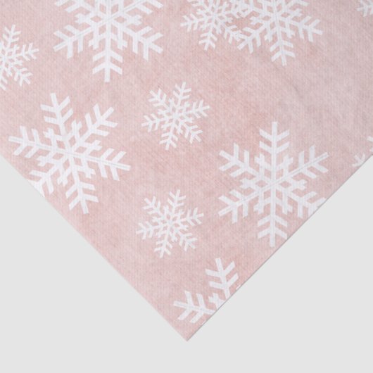 Dreamy Pink Snowflake Pattern Weihnachten Seidenpapier (Detail)