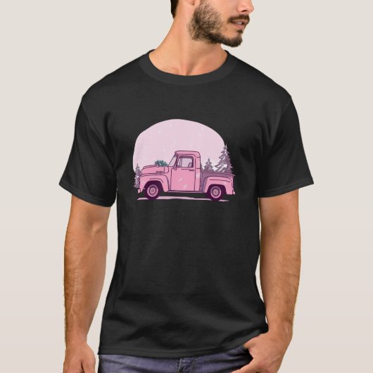 Dreamy Pink Snowman Illustration T-Shirt (Vorderseite)