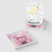 Dreamy Pink Steinuntersetzer (Seitenansicht)