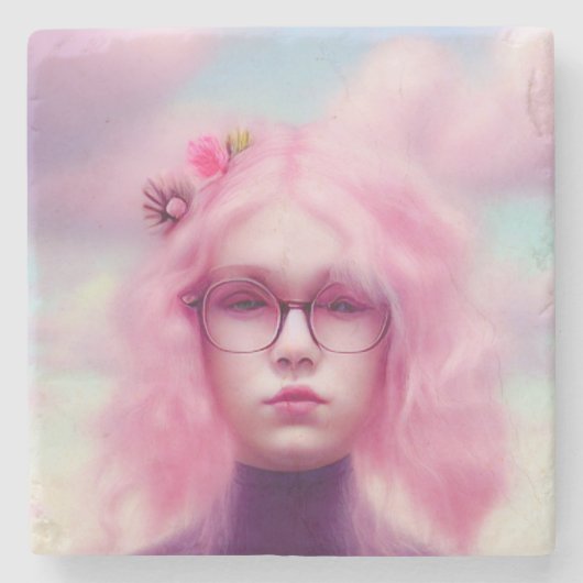 Dreamy Pink Steinuntersetzer (Vorderseite)