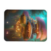 Dreamy Pink Treehouse Digitale Kunst Magnet (Horizontal)