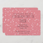 Dreamy Pink und White Bokeh Confetti Einladung (Vorne/Hinten)