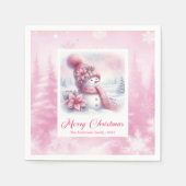 Dreamy Pinkmas Christmas Napkins Winter Forest Kid Serviette (Vorderseite)