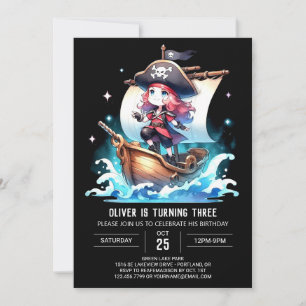 Dreamy Pirate Digital Geburtstag Einladung