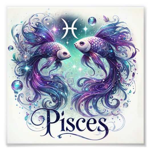 Dreamy Pisces Zodiac Fotodruck (Vorne)