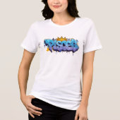 Dreamy Pisces Zodiac Graffiti Airbrush mit Crown Tri-Blend Shirt (Vorderseite)