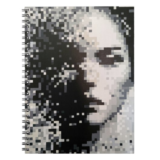 Dreamy Pixel Silhouette in Soft Shades Notizblock (Vorderseite)