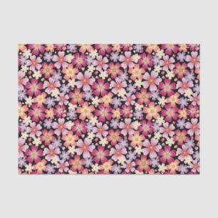 Dreamy Plum & Cherry Blüten (Schwarz) Blumendruck Seidenpapier